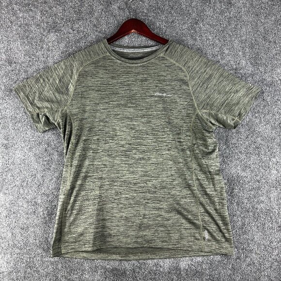 Eddie Bauer Tee Shirt Mens Medium First Ascent Green Stretch Short Sleeve Crew - Picture 1 of 8